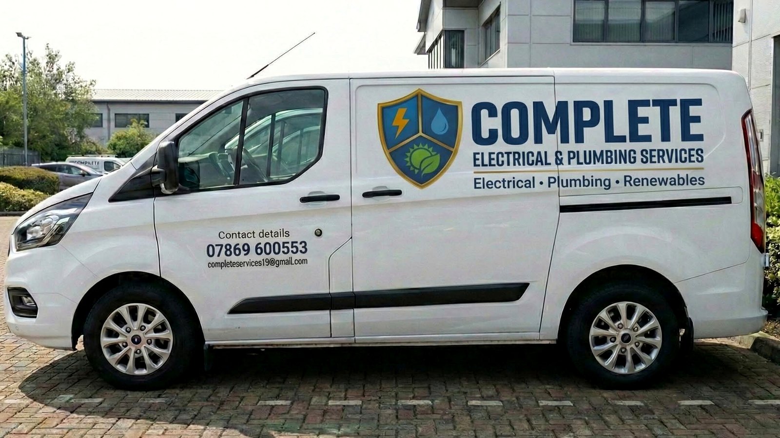 Complete Electrical and Plumbing Services branded van